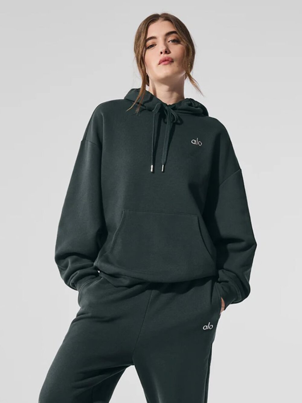 Alo Accolade Hoodie | "Charcoal Green" | Size Large